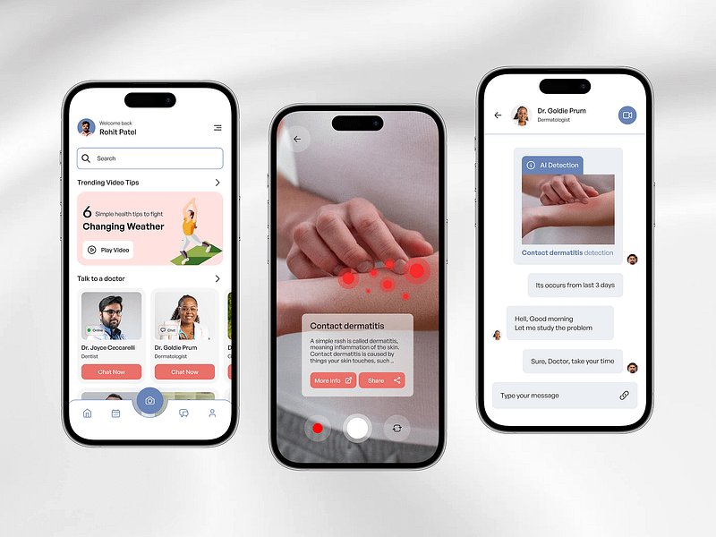 Healthcare Mobile App Design with AI Indications